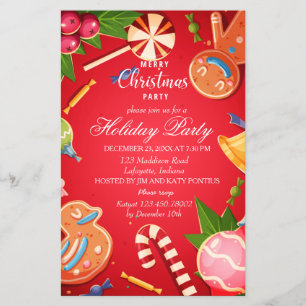 Flyer Convite de festas enfeites de natal