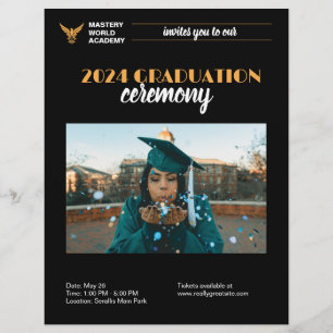 Flyer Convite de Formatura Anúncio de Graduado Senior