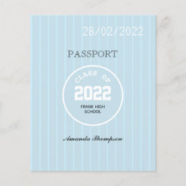 Flyer Convite de Foto para Passaporte de Formatura Azul