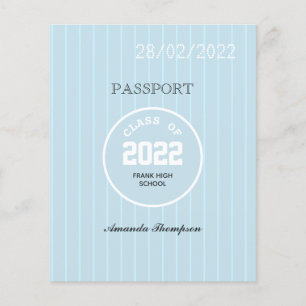 Flyer Convite de Foto para Passaporte de Formatura Azul