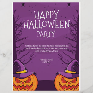 Flyer Convite de Halloween Editável, Festa de Halloween