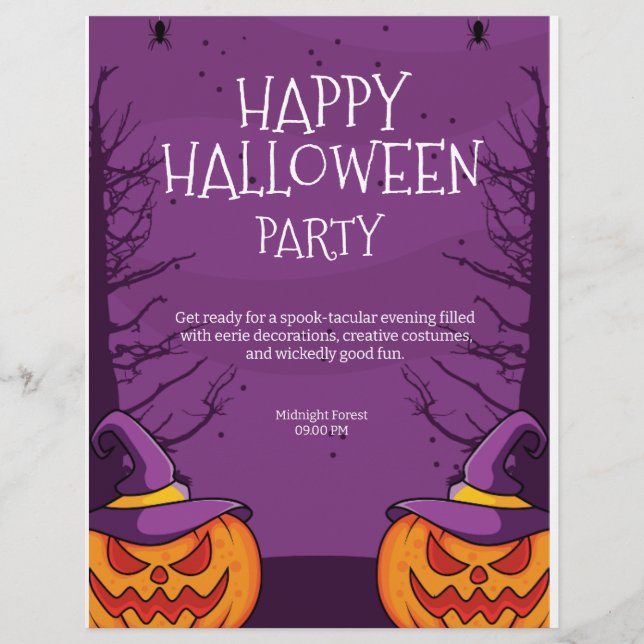 Flyer Convite de Halloween Editável, Festa de Halloween (Frente)