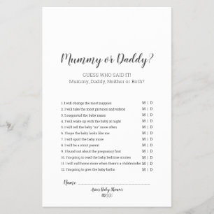Flyer Convite de Jantar de Bebê Minimalista para Jogo da