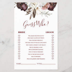 Flyer Convite de Jantar de Noiva de Outono com Rosas Bur