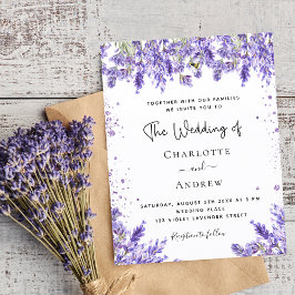 Flyer Convite de lavanda violeta de casamento