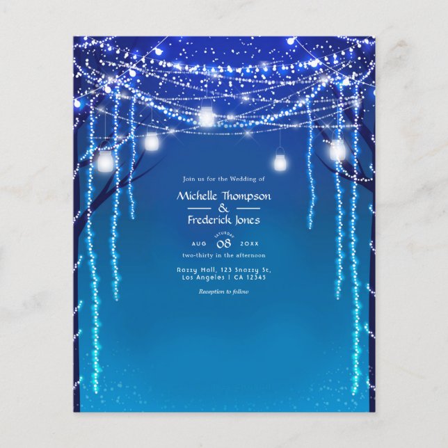 Flyer Convite de Luzes de Casamento Floresta Iluminada (Frente)