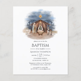 Flyer Convite de Natal Religioso para Batismo