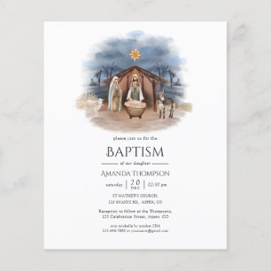 Flyer Convite de Natal Religioso para Batismo