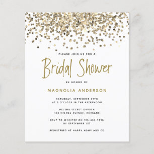 Flyer CONVITE de Noivado com Brilho Dourado em PAPEL