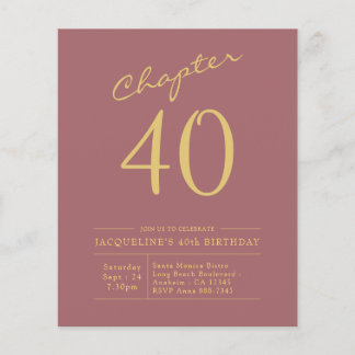 Flyer Convite de Orçamento Cor-de-Rosa Dourada aniversár