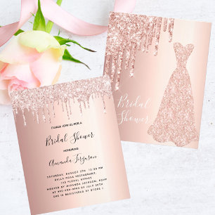 Flyer convite de orçamento de blush ouro rosa de chá d