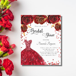 Flyer convite de orçamento de vestido branco chá de pane