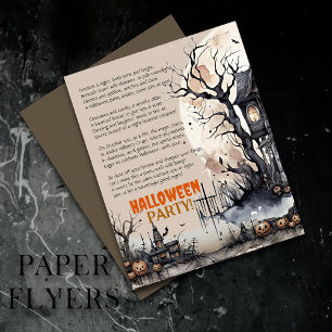 Flyer Convite de Poema de Festa Louca do Halloween
