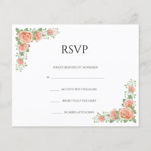 Flyer Convite de Resposta de Casamento Floral