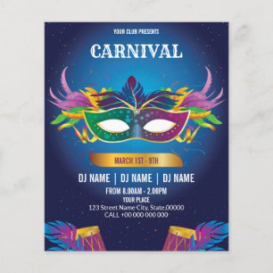 Flyer Convite do evento do carnaval