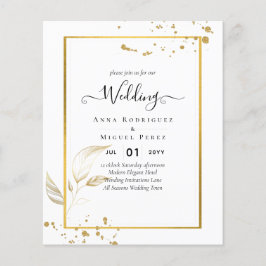 Flyer Convite Dourado de casamento FOTOGRÁFICO DO ORÇAME