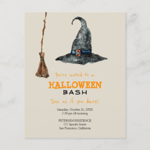Flyer Convite engraçado para festa de Halloween com orça