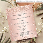 Flyer Convite formal de rosa de aniversário de orçamento<br><div class="desc">Por favor, note que este convite está no papel de folheto e é muito fino. Os envelopes não estão incluídos. Para convites mais espessos (mesmo design) visite nossa loja. Para uma elegante festa de aniversário 50th (ou qualquer idade). Um fundo de gradiente rosa ouro. Decorado com faíscas rosa douradas. Personalize...</div>