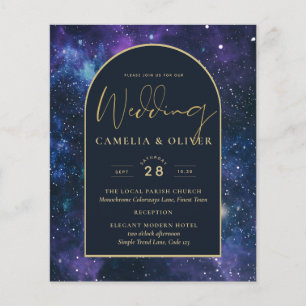 Flyer CONVITE NUDGET Estrela Noite Roxo Azul Casamento