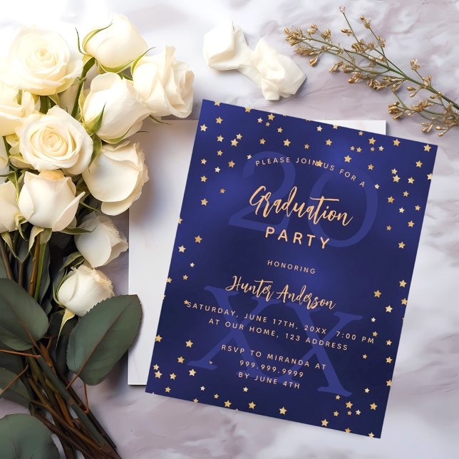 Flyer Convite orçamental festa de formatura do ano azul (Criador carregado)