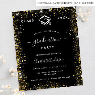 Flyer Convite orçamental para a graduação do ouro negro