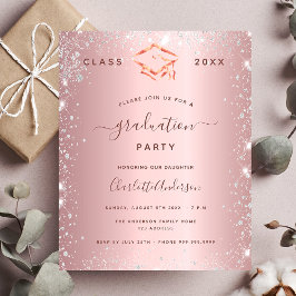 Flyer Convite orçamental para festa de formatura pratead