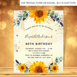 Flyer Convite orçamental para o eucalipto de girassol de