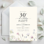 Flyer Convite para aniversário de 30 anos oral de orçame<br><div class="desc">Celebre em estilo com um convite para aniversário de 30 anos de caligrafia floral de jardim, perfeito para um evento de marco. Com designs florais vibrantes e caligrafia elegante, este convite dá um tom caprichoso mas sofisticado para a sua celebração. O tema do jardim exuberante combina beleza natural com uma...</div>