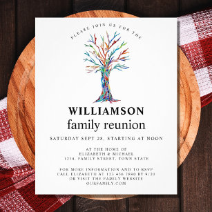 Flyer Convite para Árvore da Família de Reunião Familiar