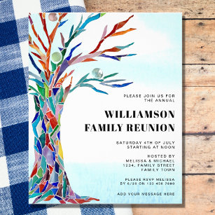 Flyer Convite para Árvore Familiar de Reunião de Família