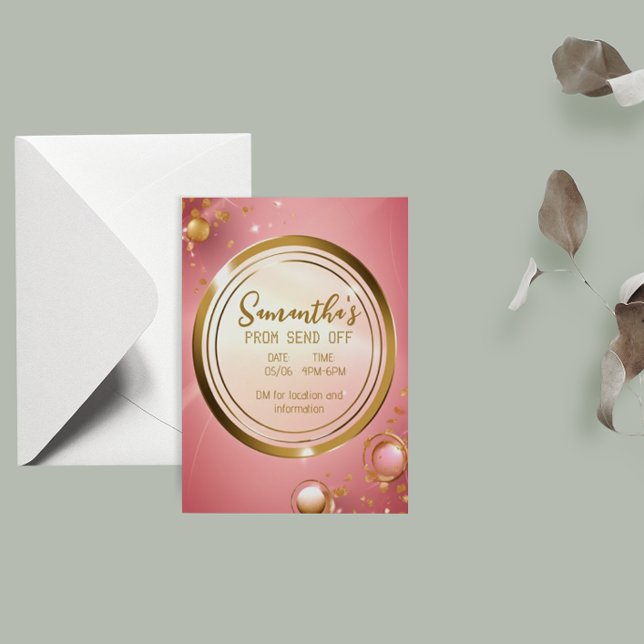 Flyer Convite para Baile de formatura Pink em Pó Elegant (Criador carregado)