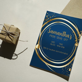 Flyer Convite para Bailes de formatura Dourados e Azul E