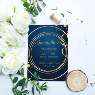 Flyer Convite para Bailes de formatura Elegante Azul e D