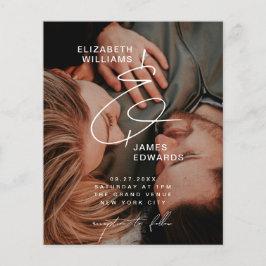 Flyer Convite para Casamento de Baixo Custo de Foto de C