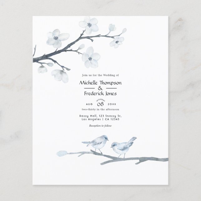 Flyer Convite para casamento de Cherry Blossoms (Frente)