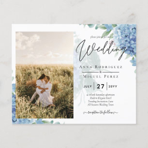 Flyer Convite para Casamento de FOTO PHOTO Azul Moderno
