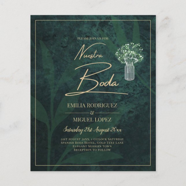 Flyer Convite para Casamento de FOTOGRAFIA Verde Florest (Frente)