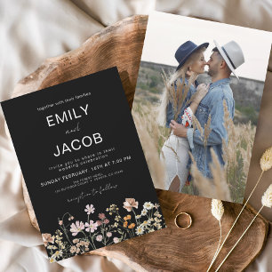 Flyer Convite para casamento de fotos de Wildflower Boho