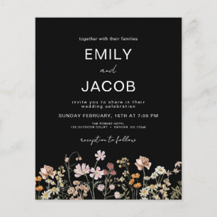 Flyer Convite para casamento de fotos de Wildflower Boho