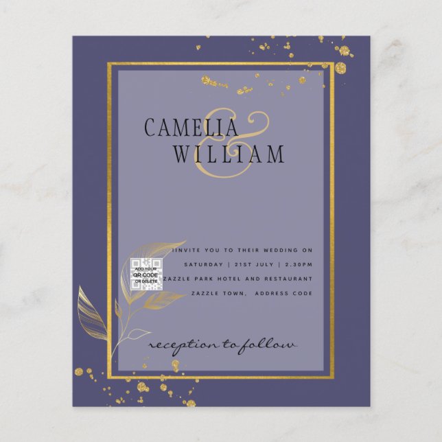 Flyer Convite para casamento de fotos do BUDGET Salvar a (Frente)