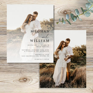 Flyer Convite para Casamento de Fotos Elegante de Orçame