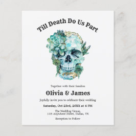 Flyer Convite para Casamento de Halloween Gótico com Cav