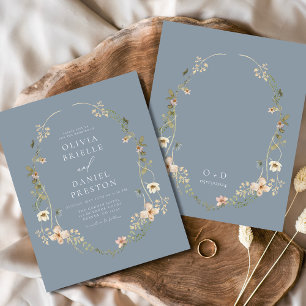 Flyer Convite para Casamento de Jardim de Flor Selvagem