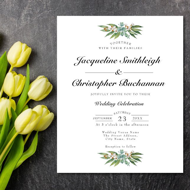Flyer Convite para Casamento de Orçamento Eucalyptus (Criador carregado)