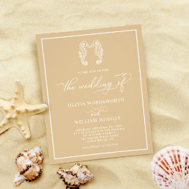 Flyer Convite para Casamento de Praia de Beige Beige em 