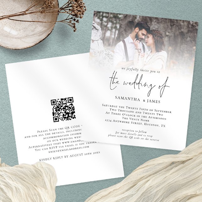 Flyer Convite para casamento de script de foto de código (Criador carregado)