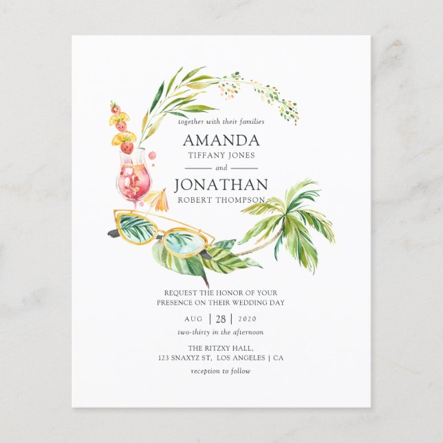 Flyer Convite para Casamento de Summertime (Frente)