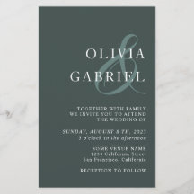 Convite para casamento de tipografia na moda minim