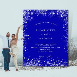 Flyer Convite para casamento do orçamento azul