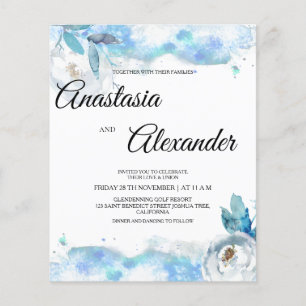 Flyer Convite para casamento do orçamento de água. fly